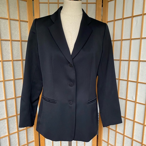 Classiques Entier Black 100% Wool Blazer SZ MP Career Office - Picture 2 of 12